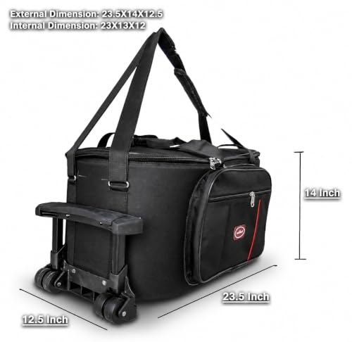 Image of Malav Tabla Fiber Sheet Hard Case Bag with Trolley (Flight Case) having padding all sides