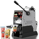 WantJoin Semi Automatic Cup Sealing Machine - 2S Sealing Auto Film Alignment Commercial Cup Sealer Machine 90/95mm LED Panel Temperature Control, Electric Cup Sealing Machine For PP PET Paper Cup