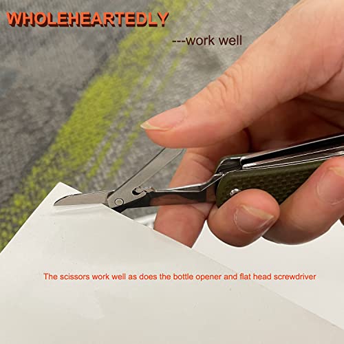 Image of Ruike Keychain Small Pocket Knife Multitool 6 in 1,12C27 Steel,G10,EDC Army
