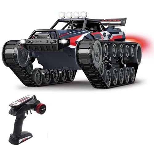 Fistone 1/12 Scale 4WD Remote Control Military Crawler Tank - 2.4GHz RC Off-Road Vehicle for Kids...