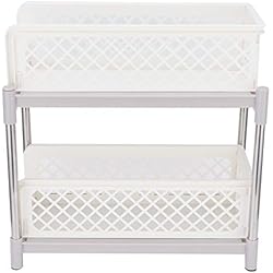 Mueble Fregadero Con Cajones Garosa Estante Organizador de gabinetes extraíbles de 2 Capas, Organizador de gabinetes Debajo del Fregadero con cajón de Almacenamiento Deslizante