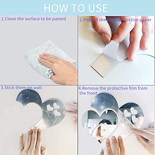 Bixzegg 2 Sets 3D Large Lips Mirror Wall Stickers, Kiss Shape Wall Art Decals, Acrylic Diy Self-Adhesive Wallpaper Murals For Bedroom, Living Room, Bathroom Home Decor (Silver And Red)… #TOP5