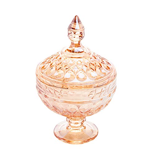 POTICHE DECORATIVO CRISTAL C/PÉ ANGEL ÂMBAR 15x24cm