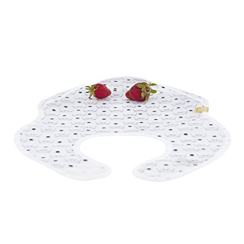 LÄSSIG Babyslabbetje, afwasbaar, lekbescherming, waterdichte klittenbandsluiting, 1 stuks, EVA Bib Little Chums Cat, wit - Image 4