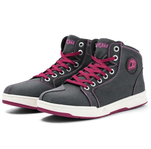 IRON JIA'S Motorcycle Shoes for Men & Women, CE Certified Riding Boots Pink