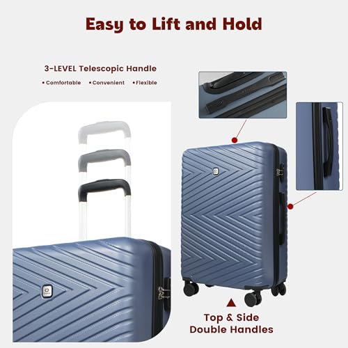 Image of Travelhouse 9-Piece Hardshell Luggage Set with Spinner Wheels & TSA Lock | Lightweight ABS suitcase set: 16 inch, 20 inch, 24 inch, 28 inch hardside suitcases + tote bag + packing cubes