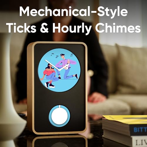 Image of KLYDO Clock Comes with Thousands of animations, Updated Daily, with a Lifetime Subscription Included. Choose The Perfect for Each Moment! (Walnut)
