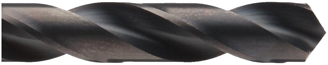 Chicago Latrobe 120 High-Speed Steel Long Length Drill Bit, Black Oxide Finish, Round Shank, 118 Degree Conventional Point, Letter Size H (Pack of 1)
