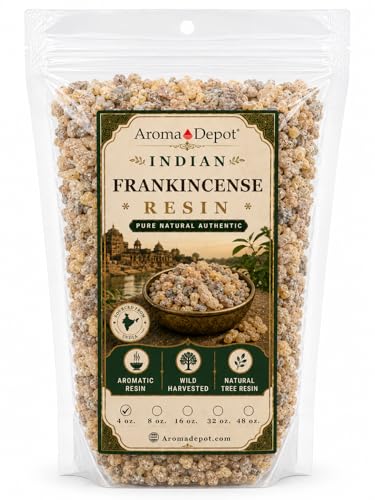 Indian Frankincense Resin Natural Gum Olibanum Aromatic Incense Tree Sap Boswellia Papyrifera Bulk (4 Ounce)