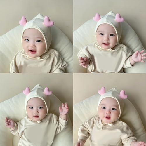 Pointy Top Baby Hat Soft and Warm Newborns Bonnet Love Heart Decors Infant for 3-12 Month Boy and Girls4