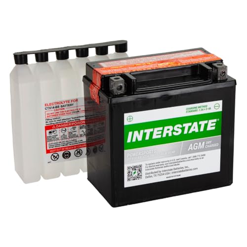 Image of Interstate Batteries YTX14-BS Powersports Battery 12V 12Ah 200CCA AGM