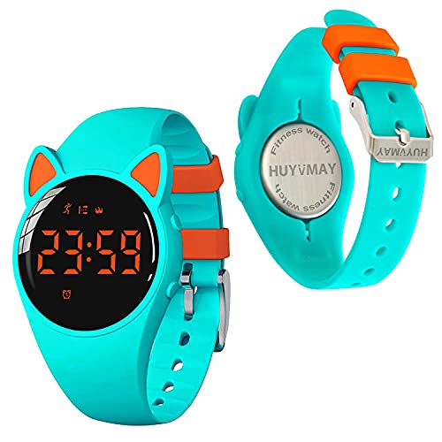HUYVMAY Reloj rastreador de Fitness para niños, niñas, Adolescentes, sin aplicación, sin Bluetooth, Carga de 1 Hora para 20 días de Uso, Reloj podómetro Impermeable IP68 con Despertador
