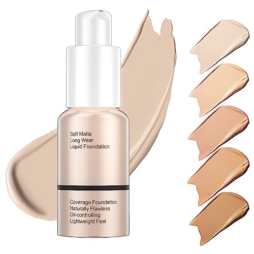 Base de Maquillaje Líquida, 30 ml Liquid Foundation, Base de maquillaje hidratante, corrector de control de aceite mate líquido, Crema impecable suave Larga lasting (101 Porcelana)