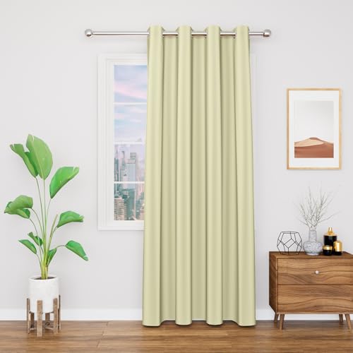 TOPDRAPES 80-90% Blackout Window Curtain with Tie Back 6 feet 1 Pcs| Room Darkening, Thermal Insulated, Noise Reducing Heavy Polyester Solid Curtain (Silky Colour)