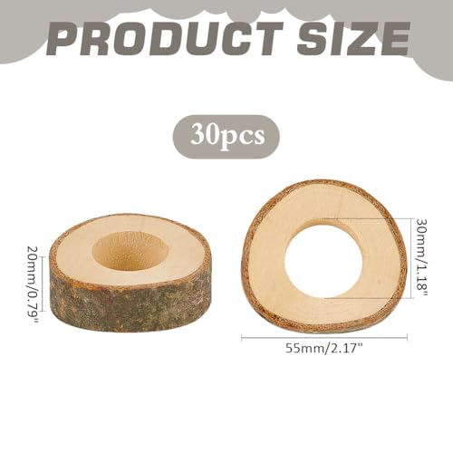 PH PandaHall 30PCS Wood Napkin Rings 55mm Wedding Napkin Holder Farmhouse Rustic Napkin Rings for Holiday Party Anniversary Birthday Dinnerware Table Decoration - Cosy Home Interiors PH PandaHall 30PCS Wood Napkin Rings 55mm Wedding Napkin Holder Farmhouse Rustic Napkin Rings for Holiday Party Anniversary Birthday Dinnerware Table Decoration - Image 2