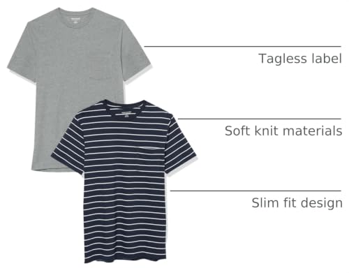 Image of Amazon Essentials Men's Short-Sleeve Crewneck Pocket T-Shirts, Pack of 2