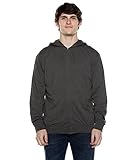 Cottonhood Lightweight Jersey Zip Hoodie for Men – Full Zip Casual Cotton Hoodie, Soft Long Sleeve (M, Charcoal Heather, 702)