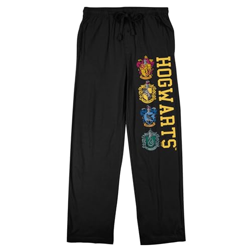 Bioworld Harry Potter Hogwarts Men's Black Sleep Pajama Pants