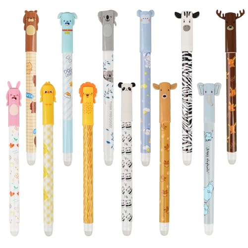 OdiuK 12 Stück Radierbarer Kugelschreiber Set Gelstifte radierbar 0 5 mm 6× Blau & 6× Schwarz radierbare Stifte für Kinder Studenten Schule Büro & Alltag