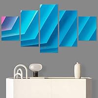 SIGNWIN 5 Panel Canvas Wall Art Modern Art Abstract Closeup Cool Line Minimalism Minimalist Multicolor for Home Decorations Ready to Hang - 60