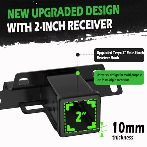Image of Upgraded 2 Inch Hitch Receiver Compatible with Kawasaki Teryx KRX 1000 2020 2021 2022 2023 2024 2025 and Teryx KRX4 1000 2023 2024 2025