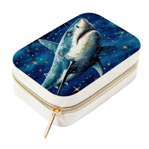 Boîte à bijoux requin étoilé compacte pour vos déplacements