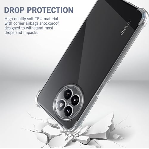 Image of Back Cover Transparent Soft Silicone Scratch Resistant Anti Slip Back Cover Case for Xiaomi 14 Civi - Transparent