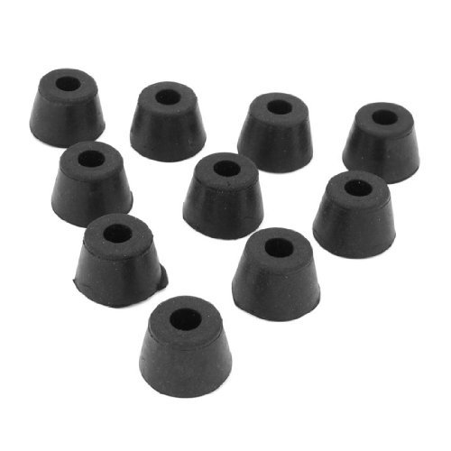 Conical Cover Furniture Table Chair Leg Pad 9mm Hole Dia 10 Pcs Black