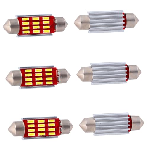 Ipetboom 6piezas Bombillas Led Para Coche De Xenón Luces De Matrícula Luces De Festón Para Iluminación De Matrícula Coche