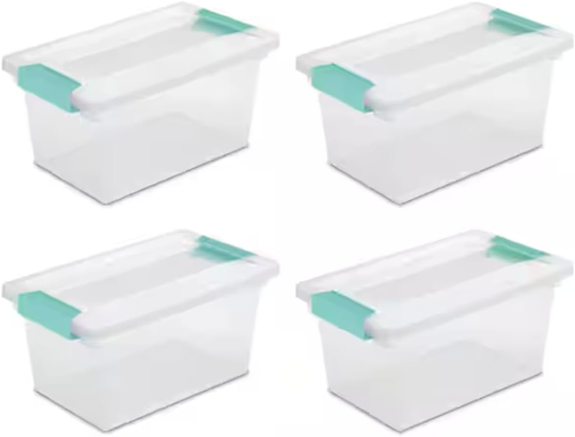 8-Pack Medium Clip Storage Box Containers with Latching Lids LL87842