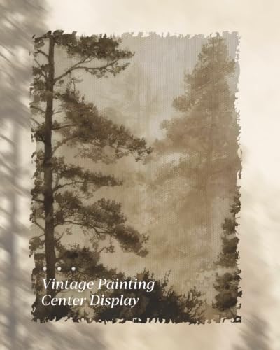 Image of Large Gold Framed Wall Art, Landscape Wall Decor - Misty Pines -24 x 36 IN