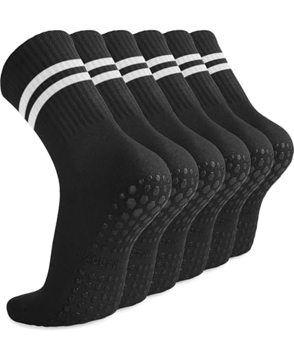Diu Life 3 Pack Grip Socks Yoga Socks with Grips for Women Non Slip, Pilates, Workout, Pure Barre, Ballet, Dance, Hospital Socks