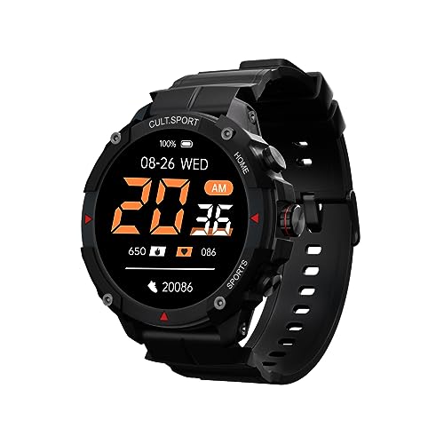 Image of CULTSPORT Ranger Xr 1.43 inch Amoled Outdoor Rugged Smartwatch for Men, 850 Nits, Always On Display, Bluetooth Calling, 420Mah Battery, Sports Recognition, Health Tracking, Round Digital Watch, Black