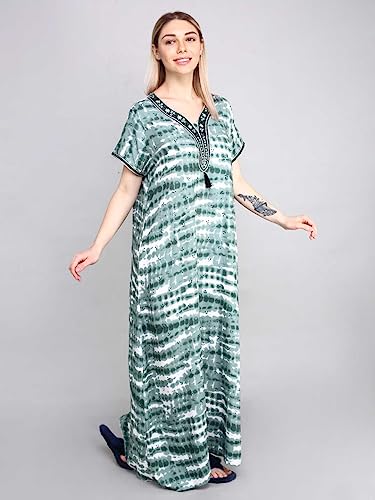 Image of Evolove Women's Viscose Liva Long Maxi Night Gown Nighty Dress with Pocket, Super Soft Comfortable (LNG-Rayon)