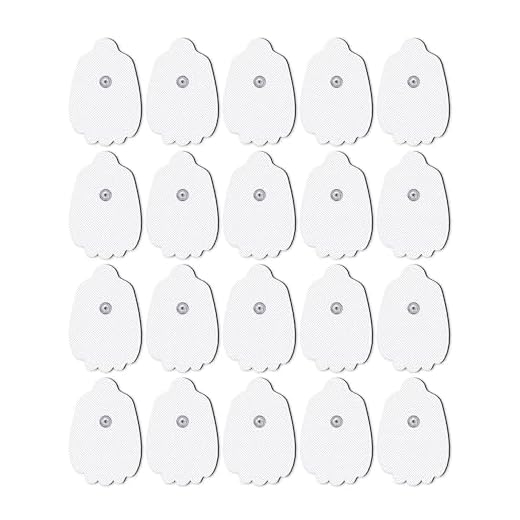 20-Pack TENS Unit Replacement Pads, Long-Lasting Snap Electrodes for 50 Times of Use per Pad, Latex-Free TENS Pads Set Compatible with TENS EMS Devices Using 3.5mm Button Lead Wires