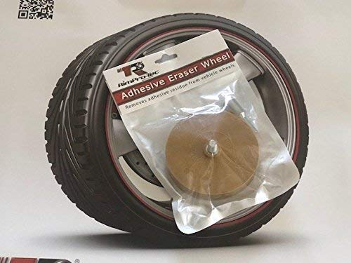 RimPro-Tec Reusable Eraser Wheel, with Free Drill Adapter, for Removing Stickers, Pinstripes, Adhesive, Vinyl Decals from all Automotive Vehicles