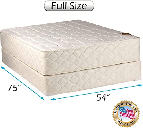 DS Solutions USA Grandeur Deluxe Gentle Firm Full Mattress and Box Spring Set with Bed Frame