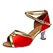 Prom Fashion Dance Latin Sandals Solid Women's Ballroom Shoes Women's sandals Dress Wedges (Red, 4.5)