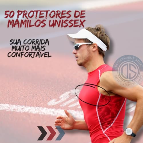 Kit 50 Protetores de mamilo tapa peito adesivo para corredores | confortável unissex esportivo minim