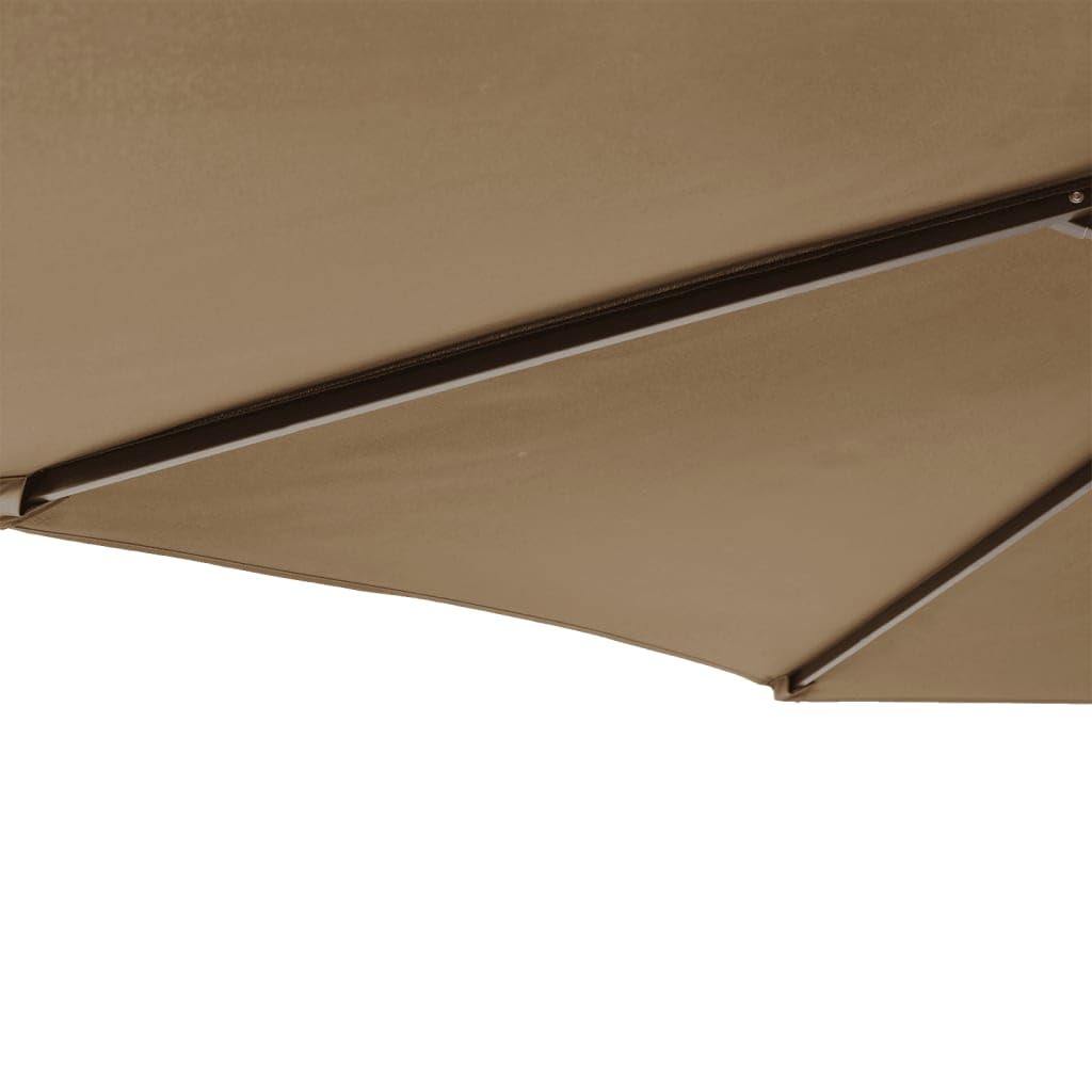 Homgoday Sombrilla de jardín con Poste de Acero Taupe 225x225x212 cm Sombrilla Terraza Exterior, Sombrilla Jardín Grande Orientable Jardín Parasol Balcón
