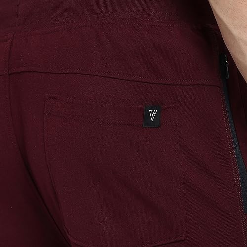 Image of Van Heusen Men's Track Pant | Side Zipper Pockets |Mid-Rise| Comfort Fit | Cotton Blend | Breathable & Casual | Easy Stain Release| Anti-Static Fabric | Activewear | Drawstrings | Style 50052