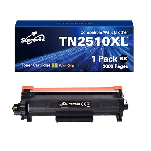 Superprint TN2510XL Toner noir compatible avec Brother TN-2510XL pour Brother MFC-L2835DW MFC-L2827DW MFC-L2800DW DCP-L2660DW DCP-L2620DW DCP-L2627DW MFC-L2860DWE (2510XL)