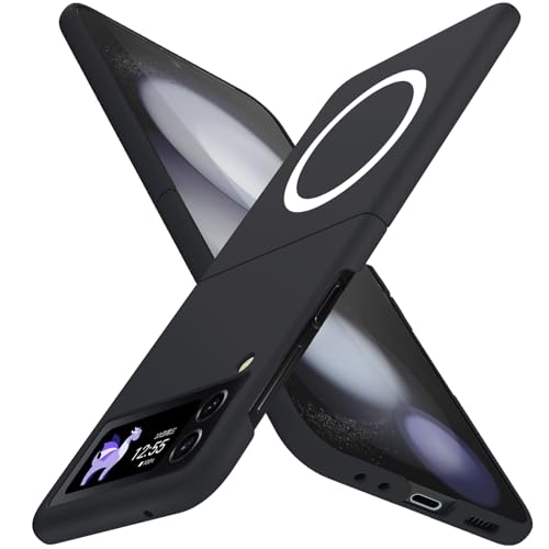 �Ή� Galaxy Z Flip4 �P�[�X MagSafe�t�� �}�O�l�b�g�[�d�Ή� �X���� SC-54C/au SCG17 �Ռ��z�� ��ʂƃJ�����ی� PC�f�� �~���^���[�O���[�h�̕ی� �V���v�� �n�[�h �g�уJ�o�[ �u���b�N 17-ZFLIP4-07-C
