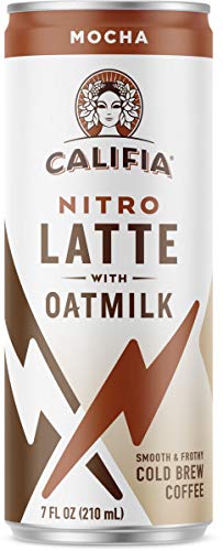 Califia Farms - Nitro Cold Brew Coffee, Oat Milk Nitro Draft Latte Mocha 7 Oz | No Sugar Added | Dairy Free | Gluten Free | On-the-Go | Clean Energy | Plant Based | Non-GMO | Shelf Stable
