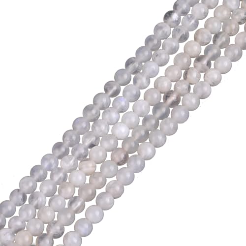 GEM-Inside Natural 4mm Moonstone Crystal Beads for Jewellery Making 15"