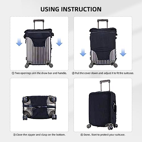 Custom Luggage Cover For Suitcase Personalized Photo Text Logo Name Double Sided Design Customize Elastic Travel Luggage Cover Washable Suitcase Protector Covers For Men Women Travel Gifts L4