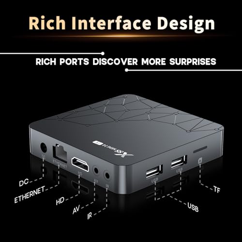 Android TV Box 14.0,Android Box 4K HDR10 2GB RAM 16GB ROM RK3518 Quad Core, 2.4G /5G dual-Band WiFi Bluetooth 5.0, Ethernet 10/100M TV Box Android