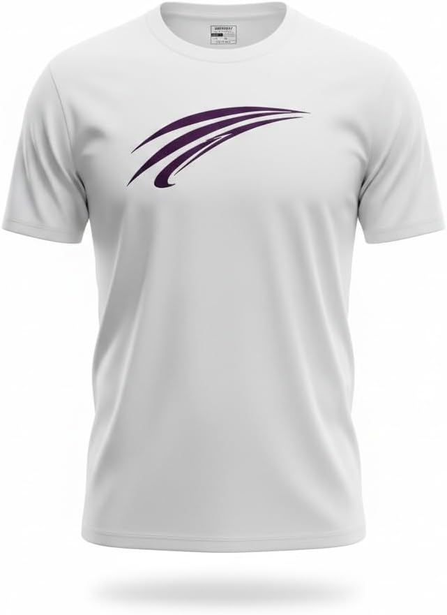 Unisex Athletic T-Shirt with Sporty Curved Graphic, Crew Neck, Short Sleeve, Casual Everyday Tee