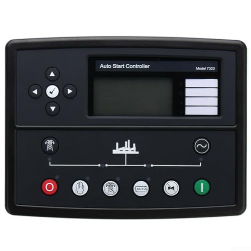 DSE7320 Controlador de generador diesel de arranque automático Monitoreo del motor Alertas de mantenimiento Registro de eventos Pantalla remota ABS Metal Negro 22x16cm para energía industrial