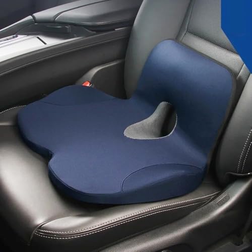 Coche Cojín del Asiento del para Jetta Vi, Cojin Ergonom Silla Officina para Aliviar Dolor de Espalda y Coxis,Blue